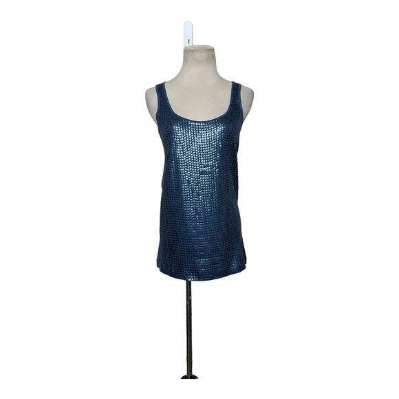 J. Crew blue sequins tank top size XS - Picture 8 of 10